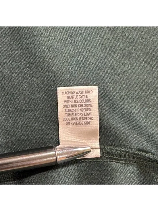 CJ Banks Pearl Snap Blouse Womens Size 1X Stretch Paisley Green Long Sleeve - Picture 13 of 13